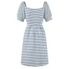 Mini Bohemian Dress with Blue and White Stripes sold by Boho Mood