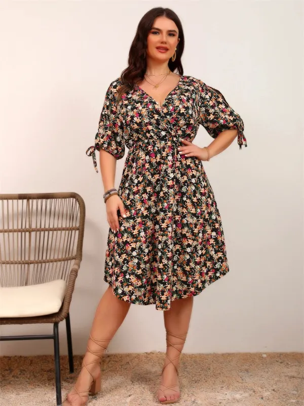 Mini Bohemian Dress with Floral Print sold by Boho Mood