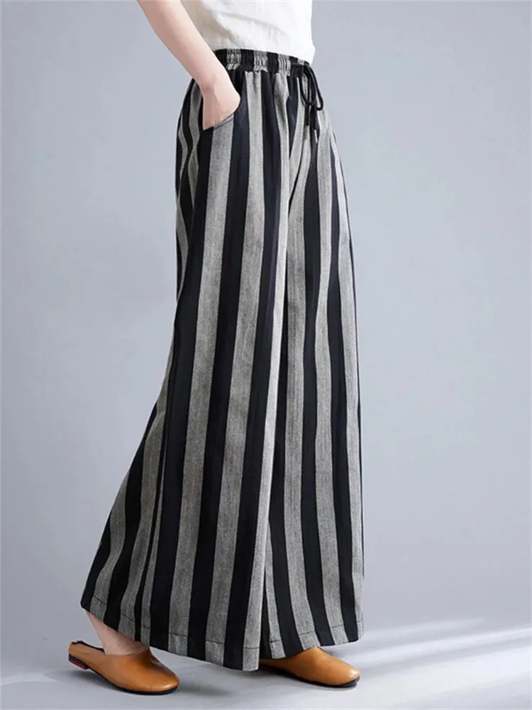 Boho Fluid Striped Split Black Pants sold by Boho Mood product image thumbnail 3