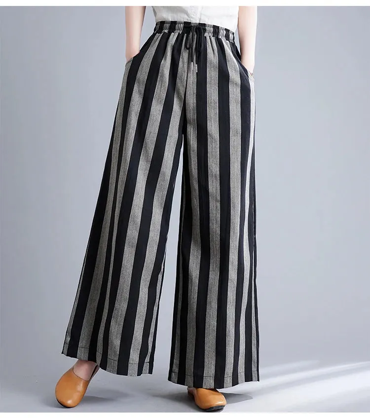 Boho Fluid Striped Split Black Pants sold by Boho Mood