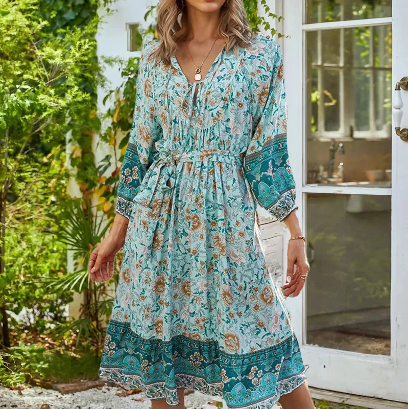Boho Mini dress ¾ sleeve | Parallel
