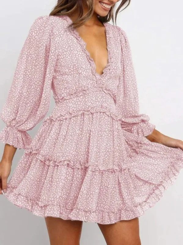 Romantic Mini Dress in Pastel Pink sold by Boho Mood