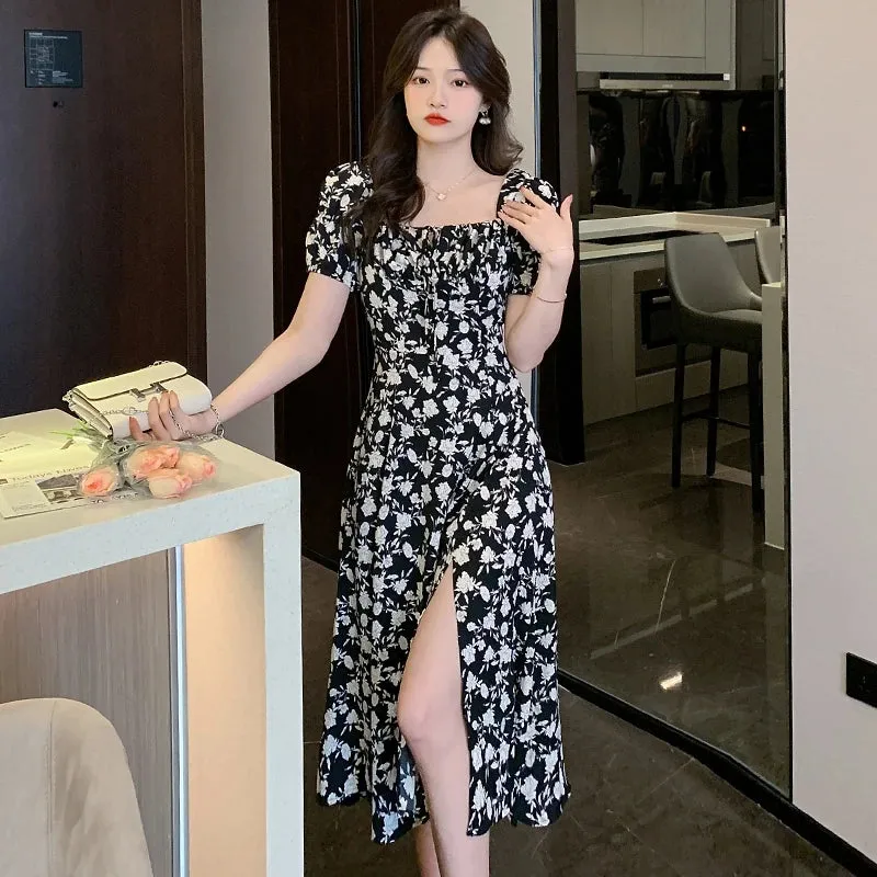 Hippie Bohemian Floral Midi Dress sold by Boho Mood