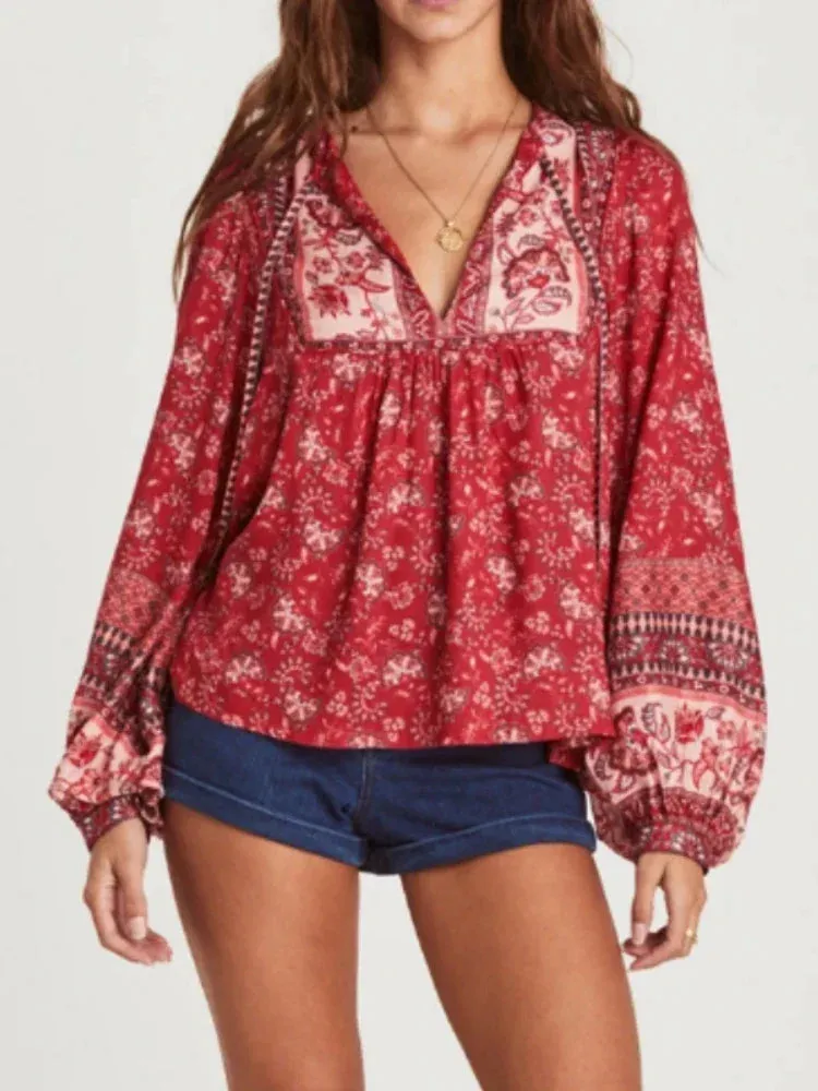 Red Boho Blouse sold by Boho Mood