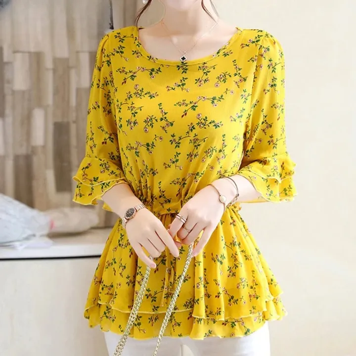 Boho Yellow Flowered Blouse sold by Boho Mood product image thumbnail 2