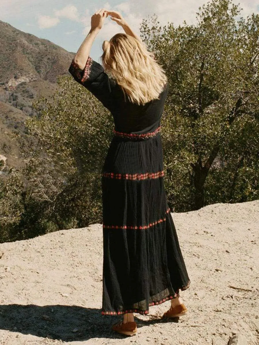 Boho Black Maxi Dress sold by Boho Mood product image thumbnail 4