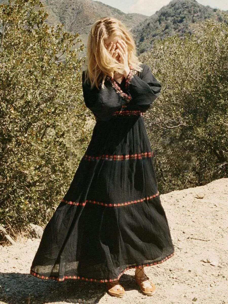 Boho Black Maxi Dress sold by Boho Mood product image thumbnail 5