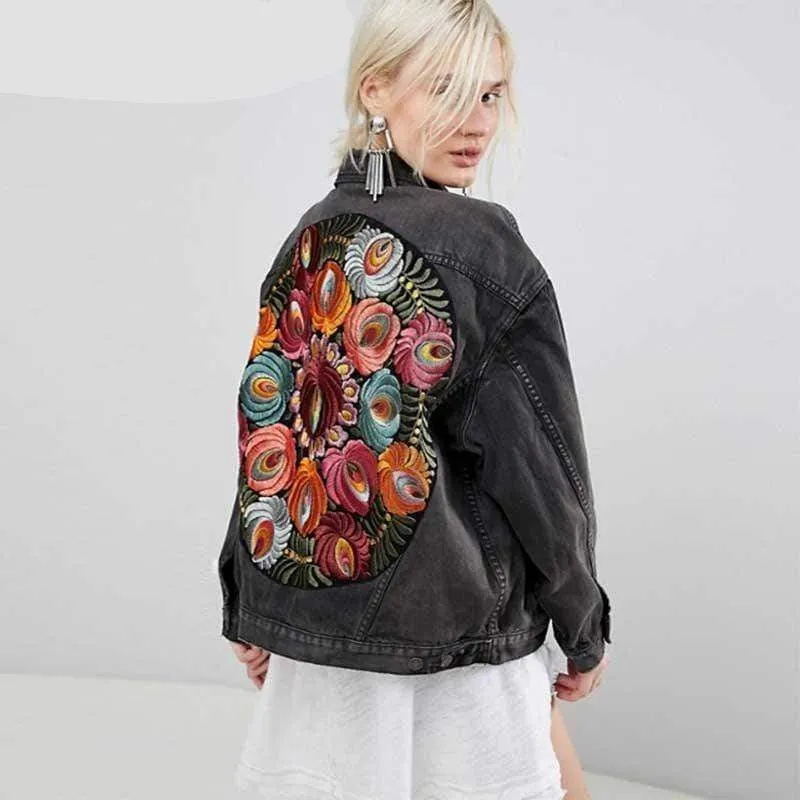 Black Boho Denim Jacket sold by Boho Mood