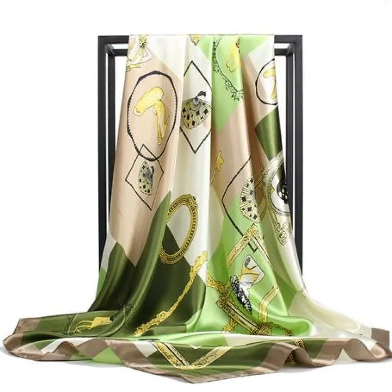 Boho Retro green Scarf printed pattern sold by Boho Mood