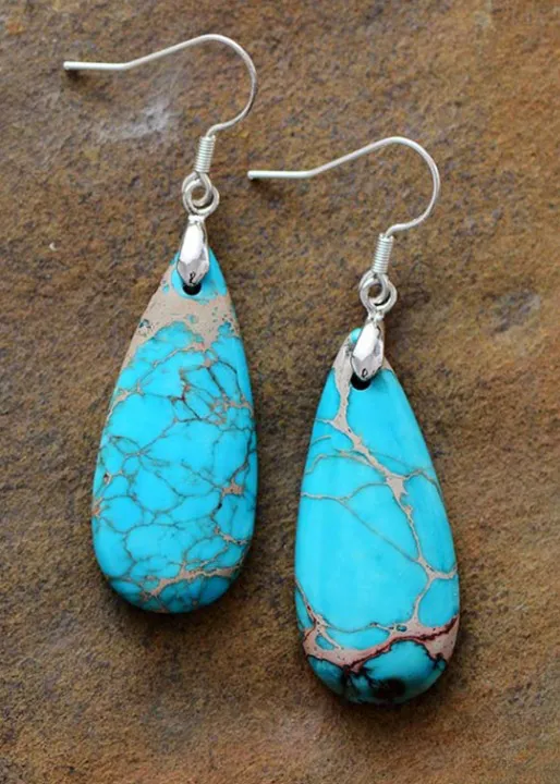 Natural Stone Boho Dangle Earrings sold by Boho Mood product image thumbnail 4