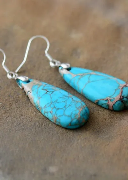 Natural Stone Boho Dangle Earrings sold by Boho Mood product image thumbnail 2