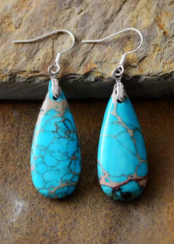 Natural Stone Boho Dangle Earrings sold by Boho Mood