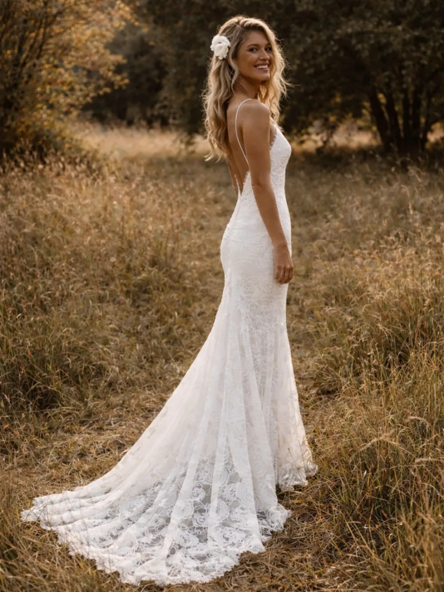 Boho Mermaid Wedding Dress sold by Boho Mood product image thumbnail 2