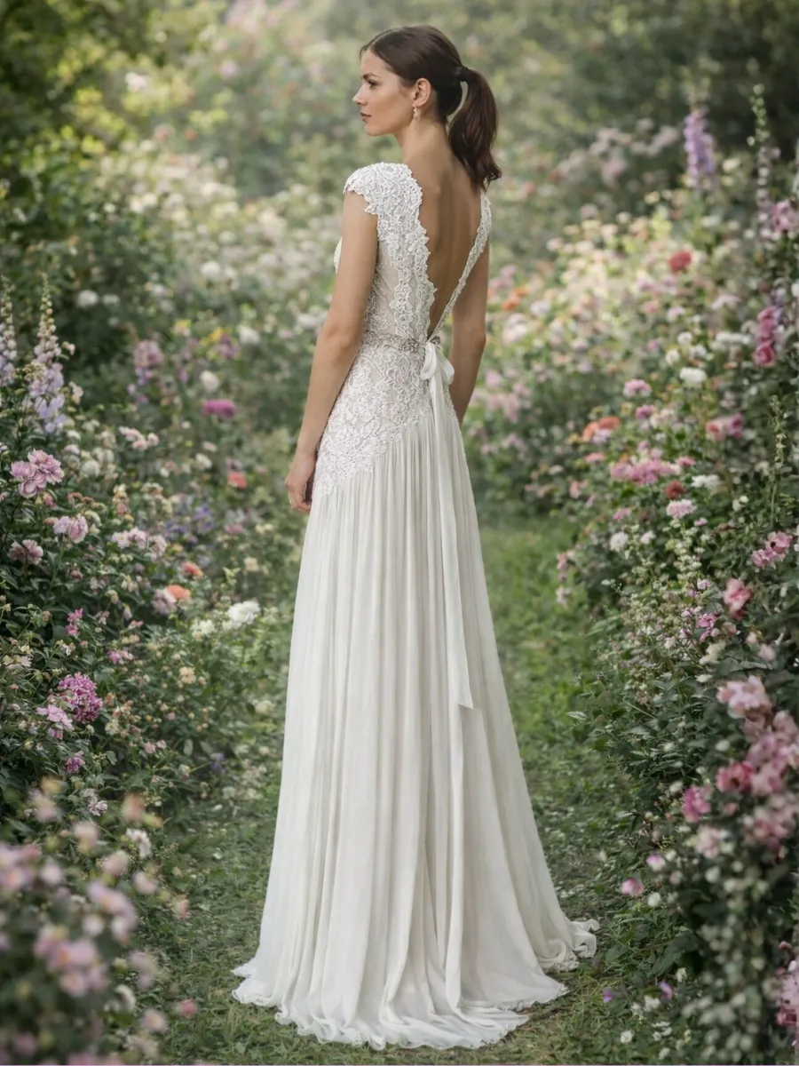 Boho V-Neck Wedding Dress sold by Boho Mood product image thumbnail 2