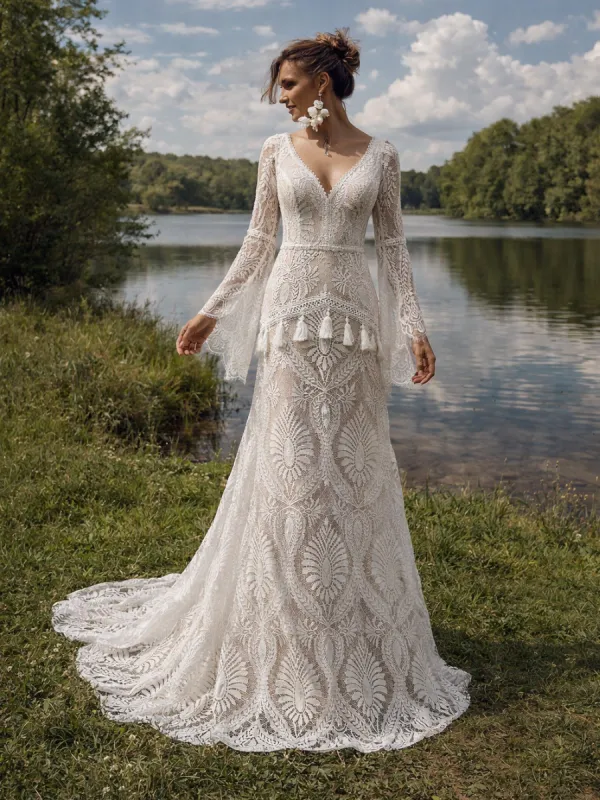 Bohemian Lace Wedding Dress made by Boho Mood