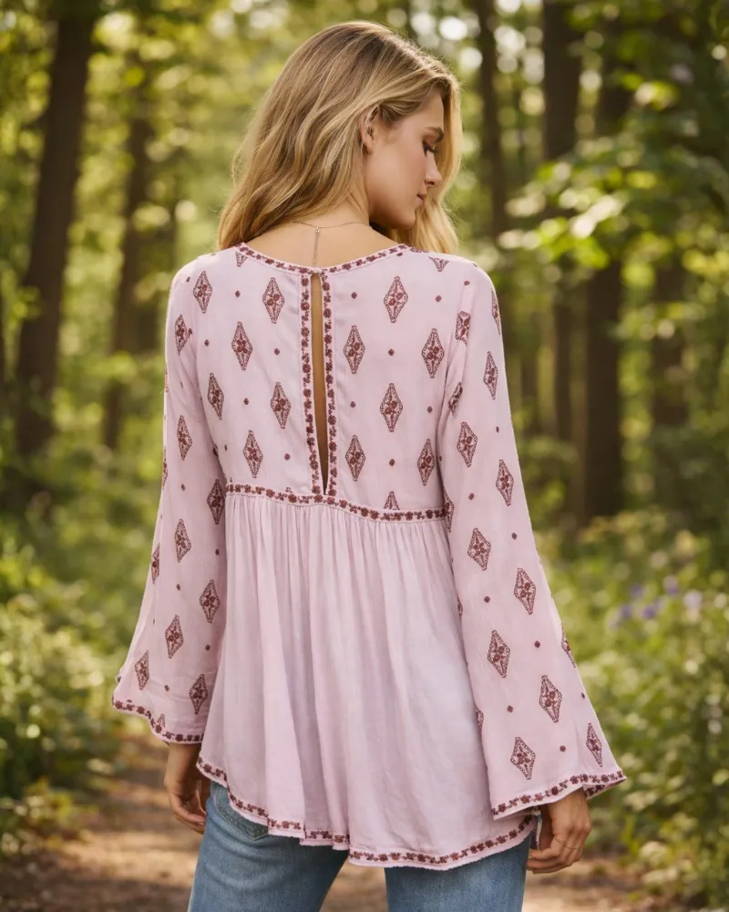 Chic Flared Boho Blouse sold by Boho Mood product image thumbnail 2