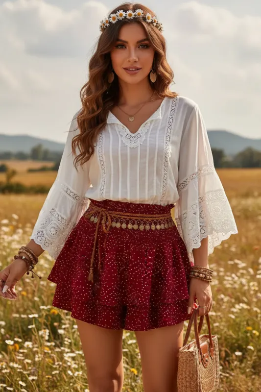 Plus Size Polka Dot Mini Skirt made by Boho Mood