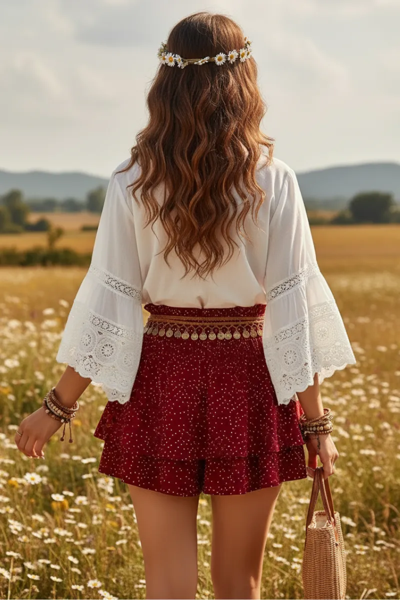 Plus Size Polka Dot Mini Skirt sold by Boho Mood product image thumbnail 3