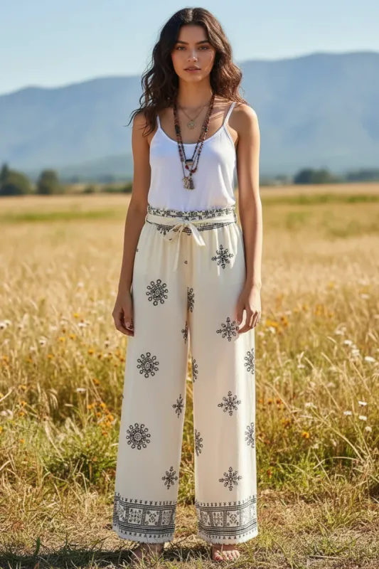 Elastic Waist Bohemian Loose Pants made by Boho Mood
