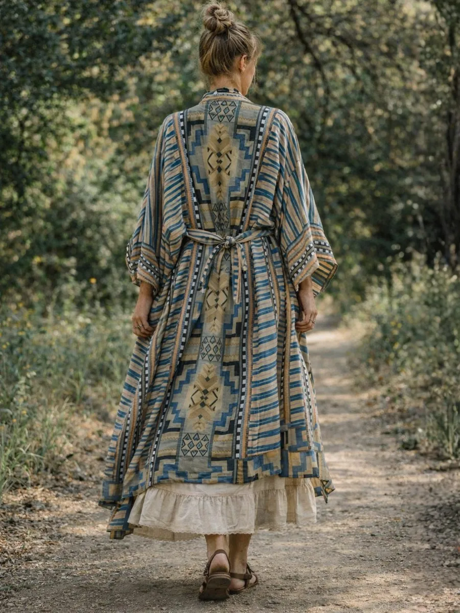 Aztec Print Boho Kimono sold by Boho Mood product image thumbnail 2