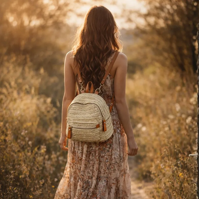 Boho Straw Backpack sold by Boho Mood product image thumbnail 2