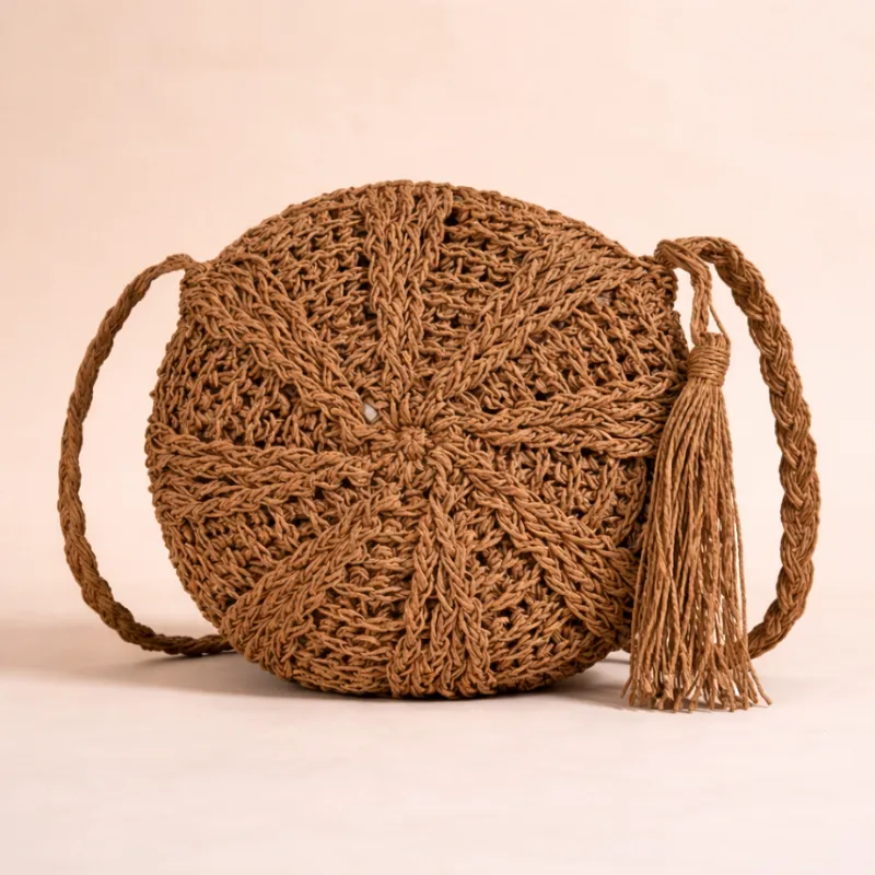 Woven Straw Crossbody Bag sold by Boho Mood product image thumbnail 4