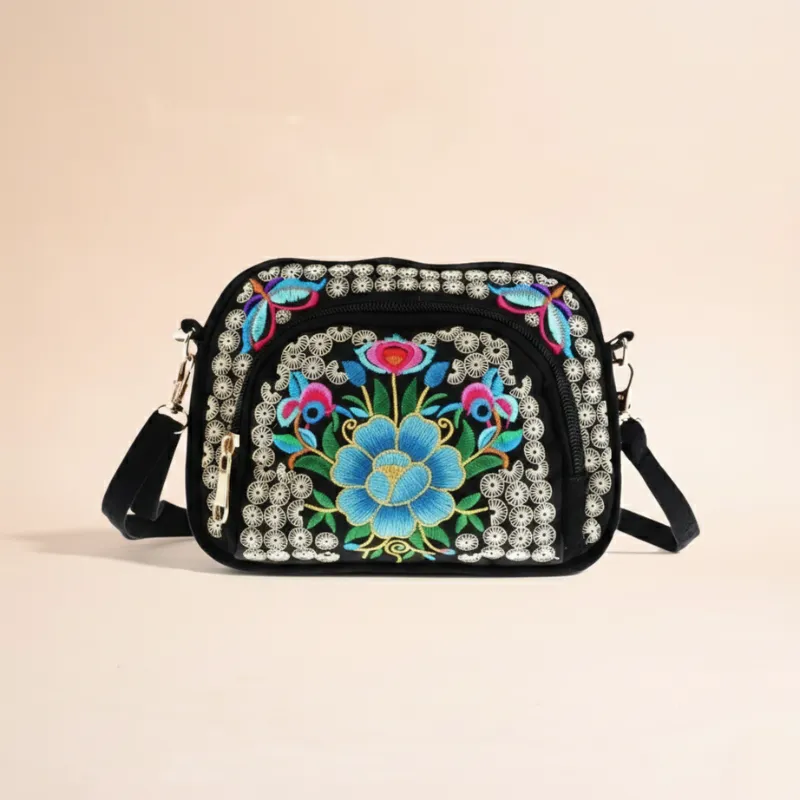 Boho Embroidered Crossbody Bag made by Boho Mood
