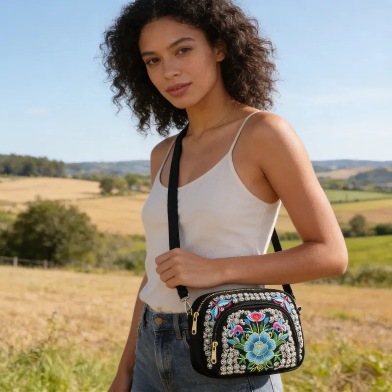Boho Embroidered Crossbody Bag sold by Boho Mood product image thumbnail 3