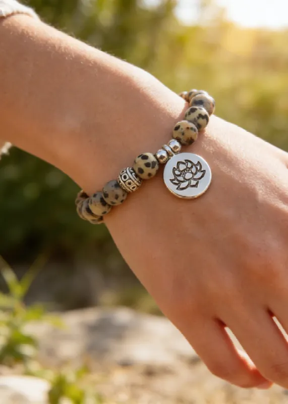 Natural Stone Boho Lotus Bracelet made by Boho Mood