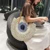 Boho Straw Round Beach Tote Bag sold by Boho Mood