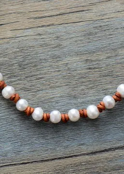 Boho Chokers Pearl Necklace sold by Boho Mood product image thumbnail 4