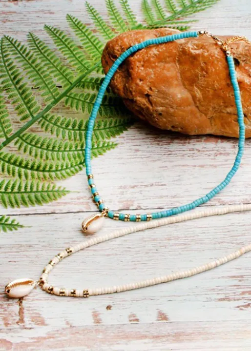 Boho Choker Necklace - Natural Shell Pendant sold by Boho Mood product image thumbnail 2