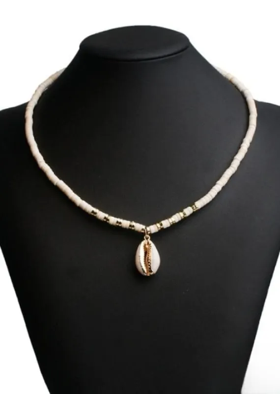 Boho Choker Necklace - Natural Shell Pendant sold by Boho Mood