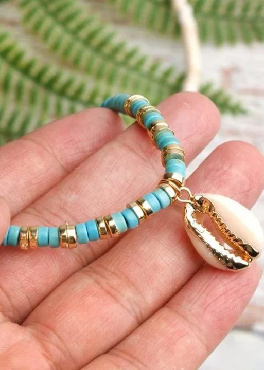 Boho Choker Necklace - Natural Shell Pendant sold by Boho Mood product image thumbnail 4