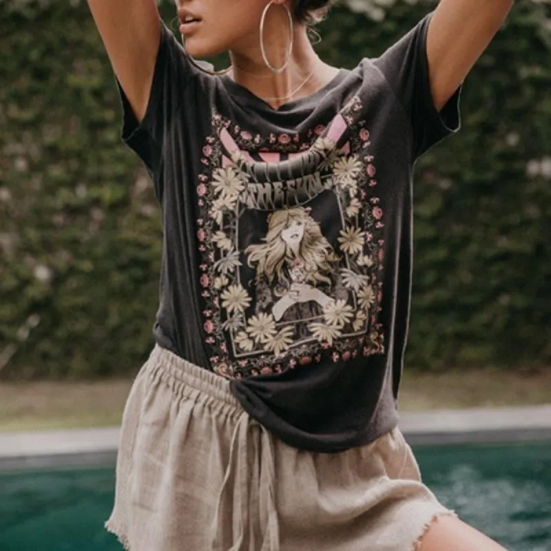 Boho Hippie Floral 60s T-shirt sold by Boho Mood