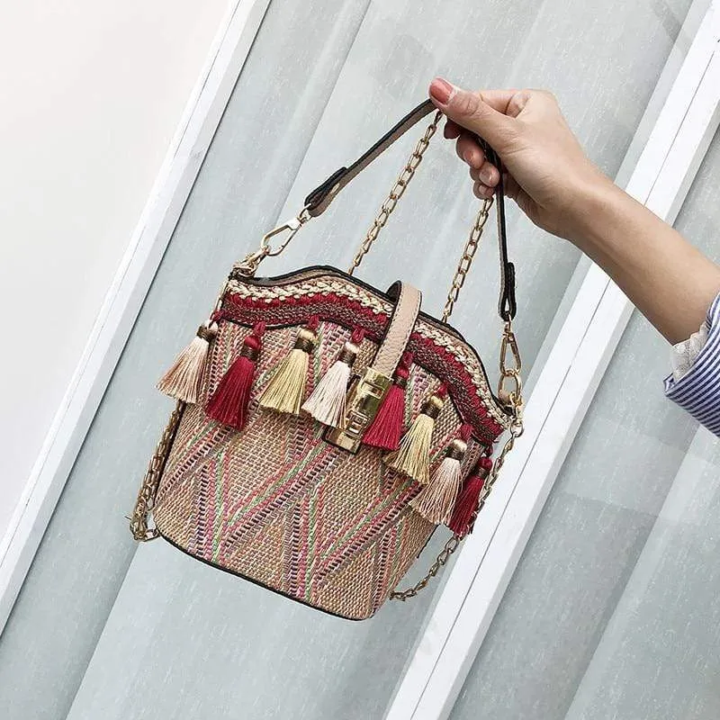 2in1 Boho Pompom Shoulder Bag sold by Boho Mood