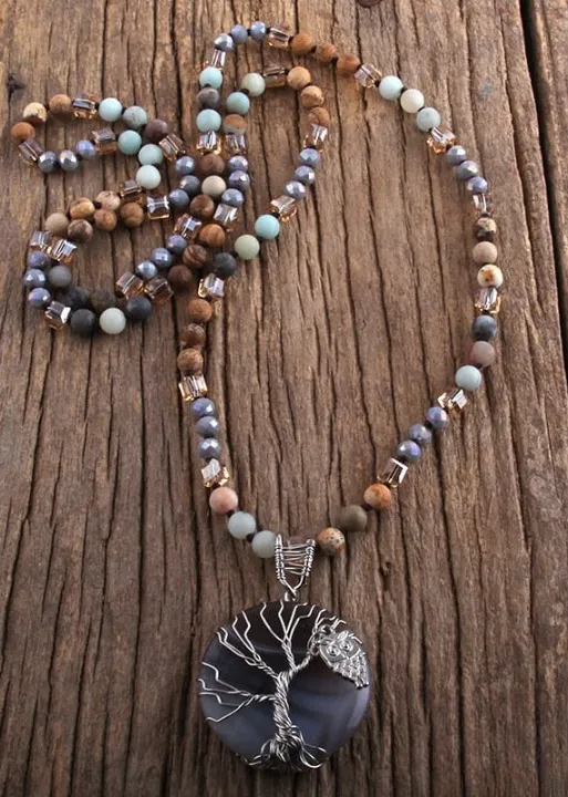 Long Boho Necklace Tree of Life Pendant sold by Boho Mood product image thumbnail 5