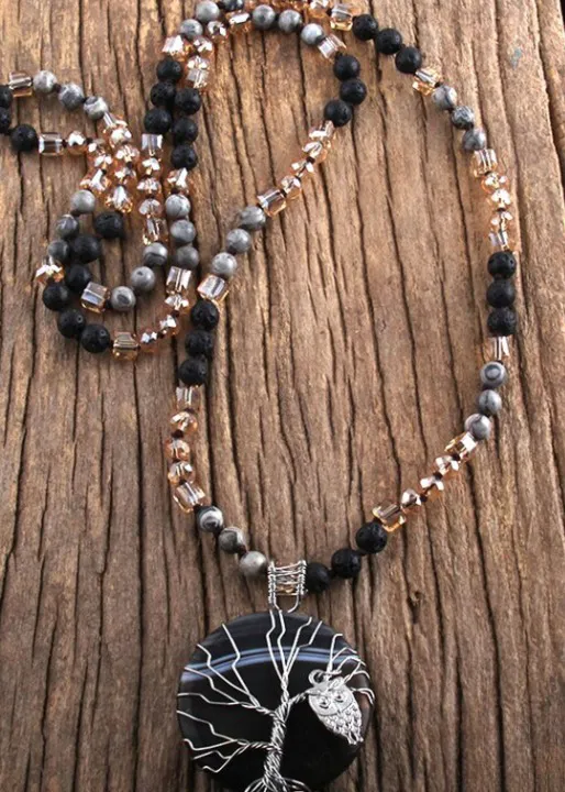 Long Boho Necklace Tree of Life Pendant sold by Boho Mood product image thumbnail 2