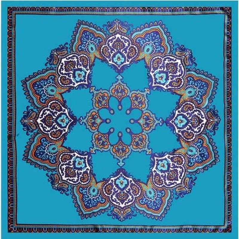 Boho Vintage Royal Blue Printed Scarf sold by Boho Mood product image thumbnail 2