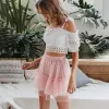 Fluffy Mini Skirt in Pink sold by Boho Mood