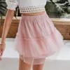 Fluffy Mini Skirt in Pink sold by Boho Mood