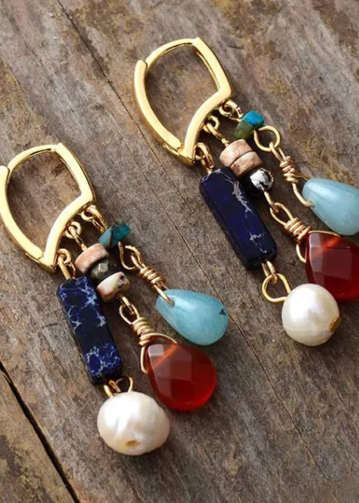 Elegant Boho Dangle Beaded Earrings sold by Boho Mood product image thumbnail 4