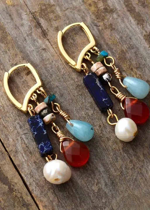 Elegant Boho Dangle Beaded Earrings sold by Boho Mood product image thumbnail 3