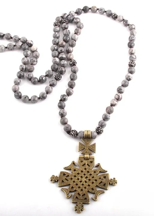 Long Boho Necklace Metal Pendant sold by Boho Mood product image thumbnail 4