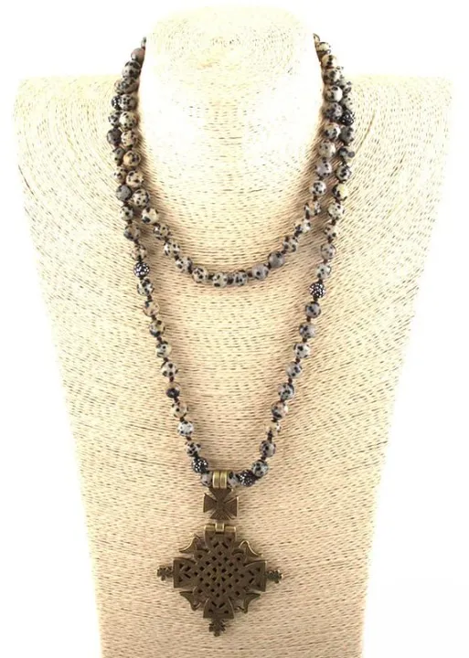 Long Boho Necklace Metal Pendant sold by Boho Mood product image thumbnail 2