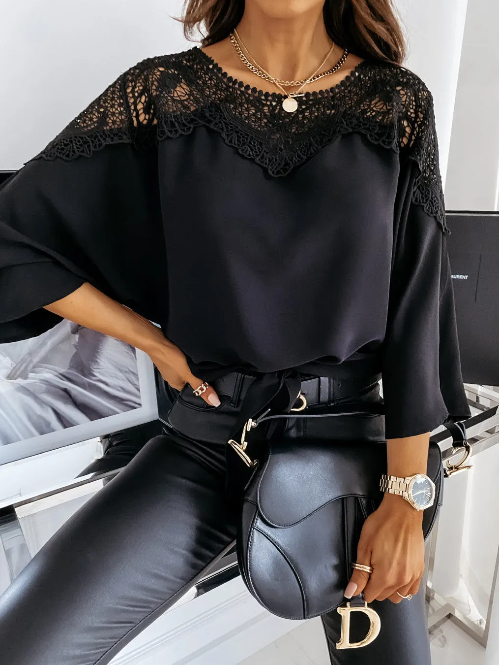 Blouse Boho Fluid Black sold by Boho Mood