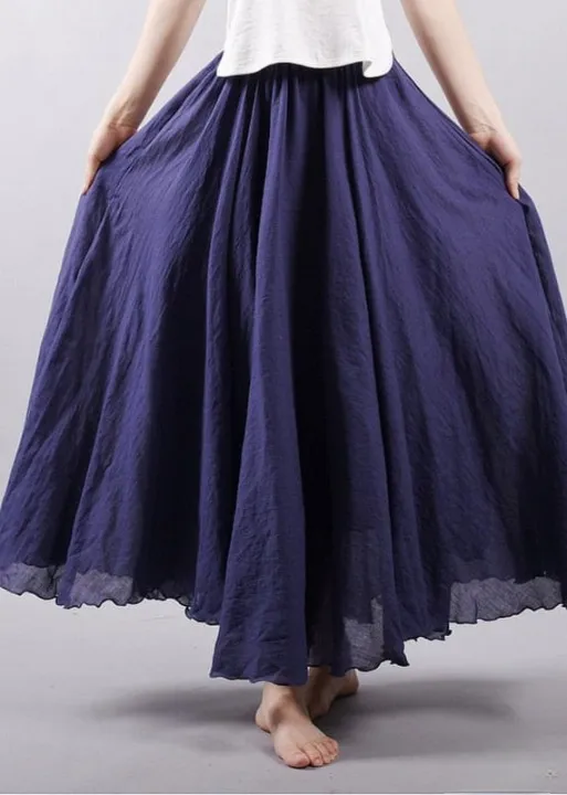 Long Boho Flared Skirt Unicolored sold by Boho Mood product image thumbnail 4