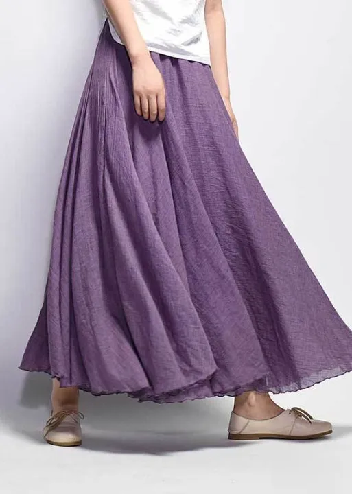 Long Boho Flared Skirt Unicolored sold by Boho Mood
