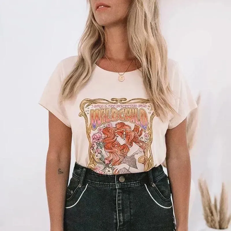 Boho Vintage Floral 70s T-shirt sold by Boho Mood product image thumbnail 2