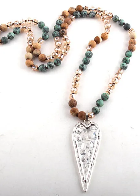 Boho Beads Necklace Crystal Pendant sold by Boho Mood product image thumbnail 4